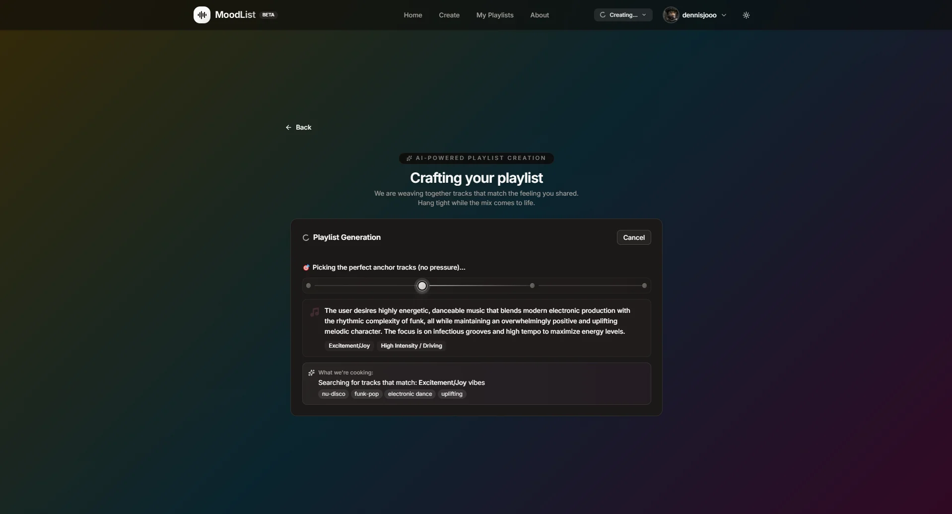 Moodlist Create Workflow